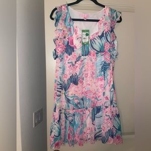 Lilly Pulitzer Nora Ruffle Chiffon Shift Dress